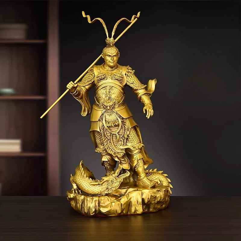 Home Decor Living Room - Brass Monkey Statue of The Victorious
