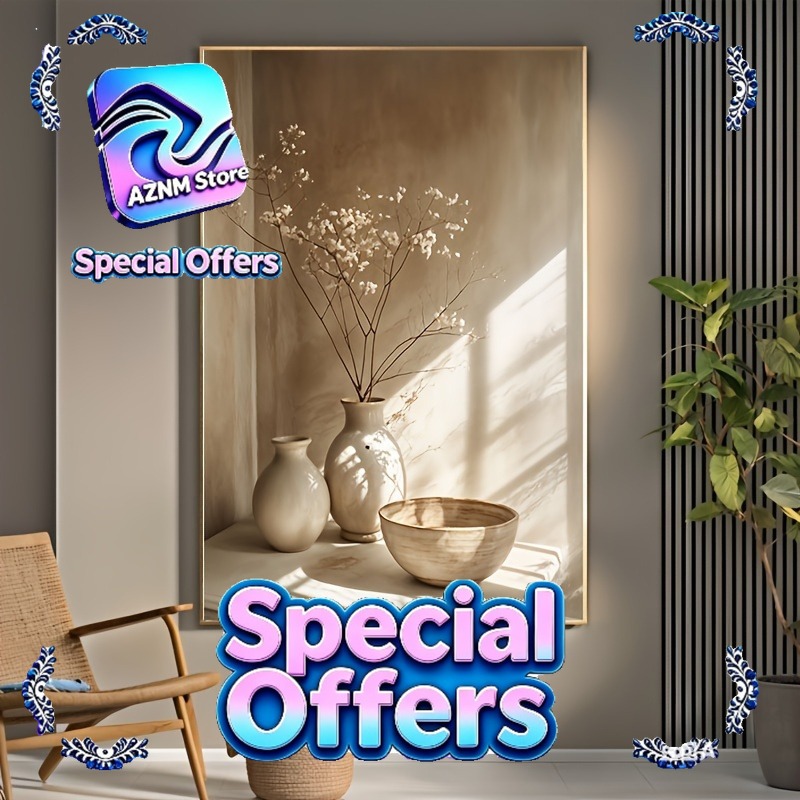 Home Decor Vase - Art Deco Retro Floral Vase Canvas