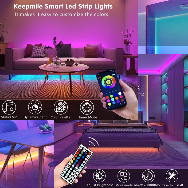 Home Decor Free App - 1-20m RGB LED Strip Lights 5V