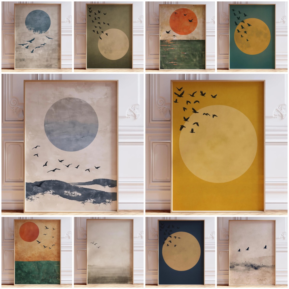 Home Decor Orange - Japandi Poster Neutral Minimalist Art Print