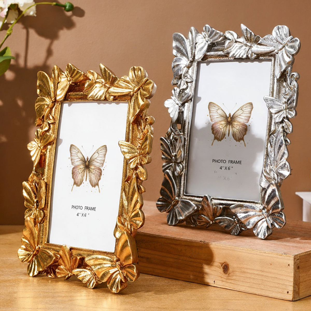 Bamboo Photo Frame - 1PC, European-style white, gold, black, gold