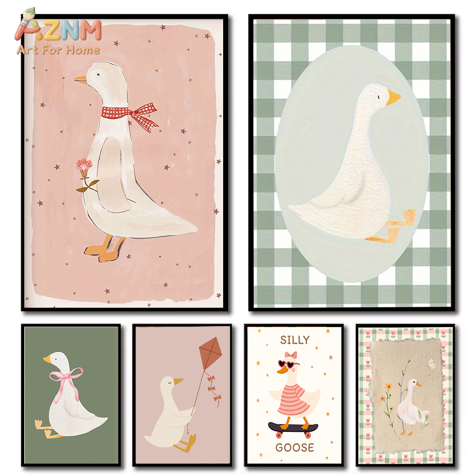 Home Decor Duck - AZNM Cute Silly Goose Cartoon Duck