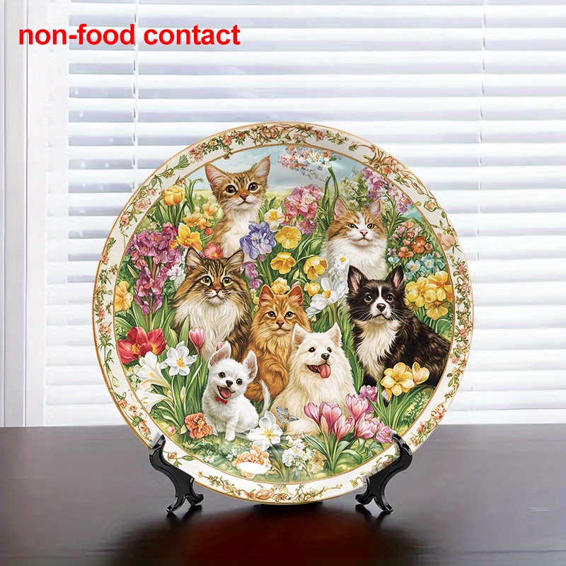 Ceramic Trinket Dish - 1pc 8-Inch Round Ceramic Hanging Wall