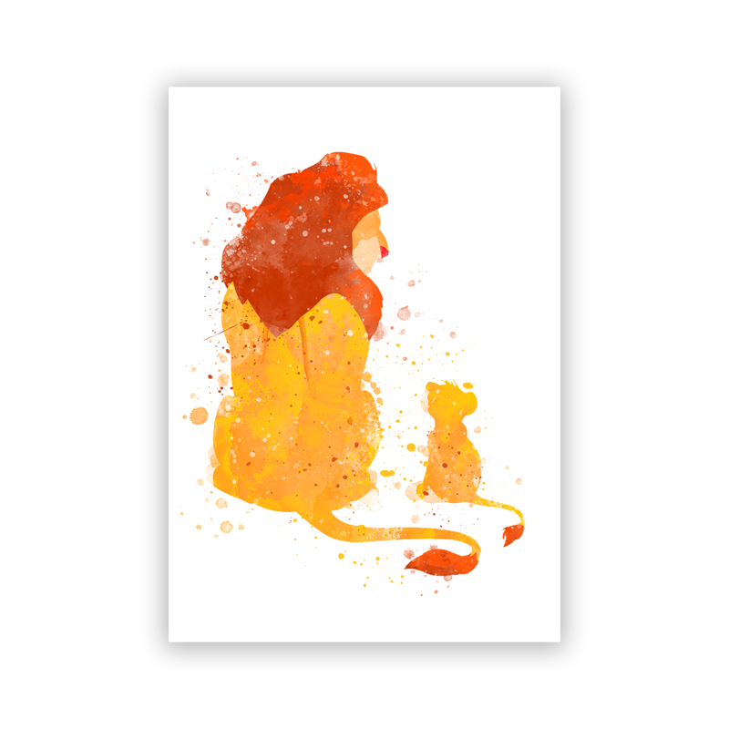 Home Decor Disney - Watercolor The Lion King Canvas Print