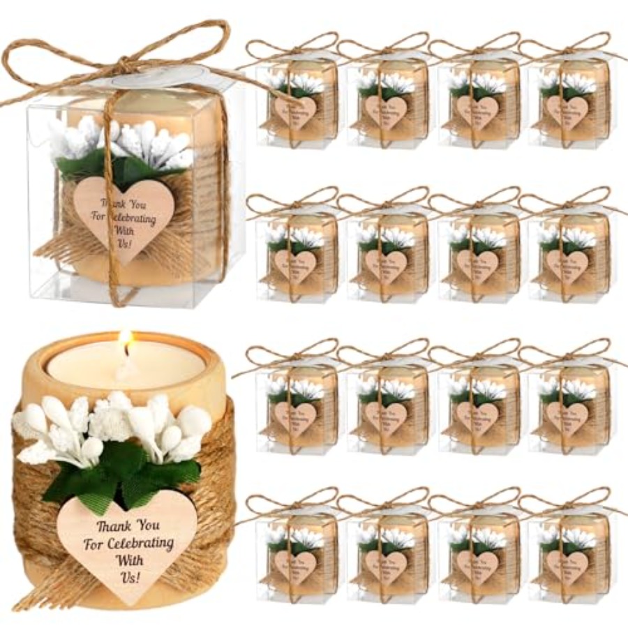 Home Decor Kit - 16 Pack Wooden Tealight Candle Holders