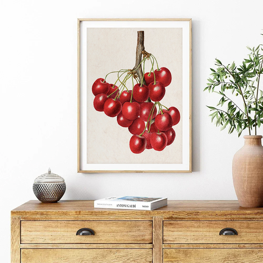 Home Decor Orange - Vintage Colorful Kitchen Botanical Fruit Lemon