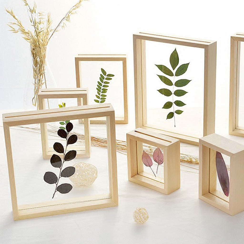 Bamboo Photo Frame - Transparent Wooden Frame Made of Double-sided