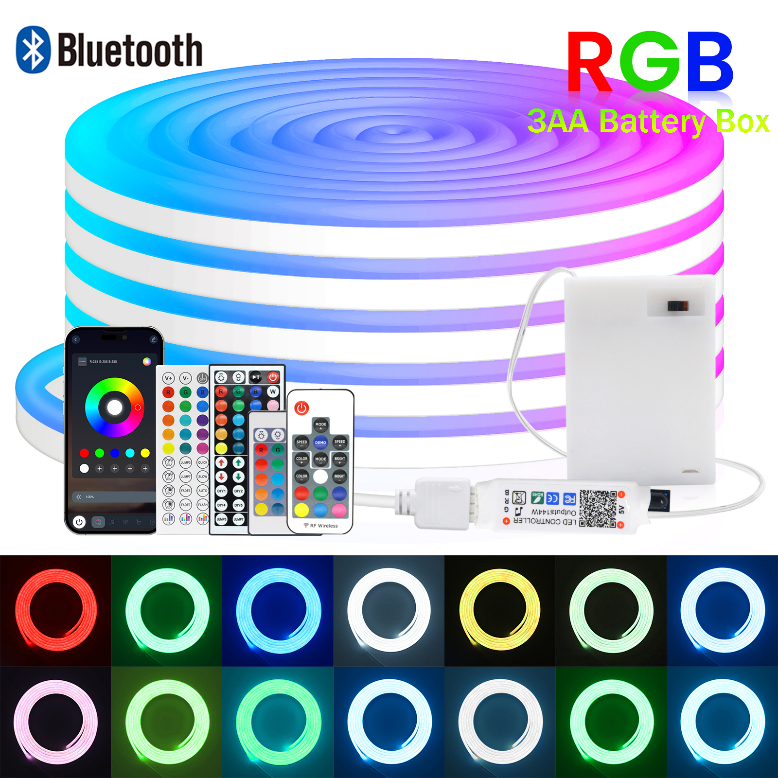 Home Decor Free App - 3AA Battery Box RGB Neon LED