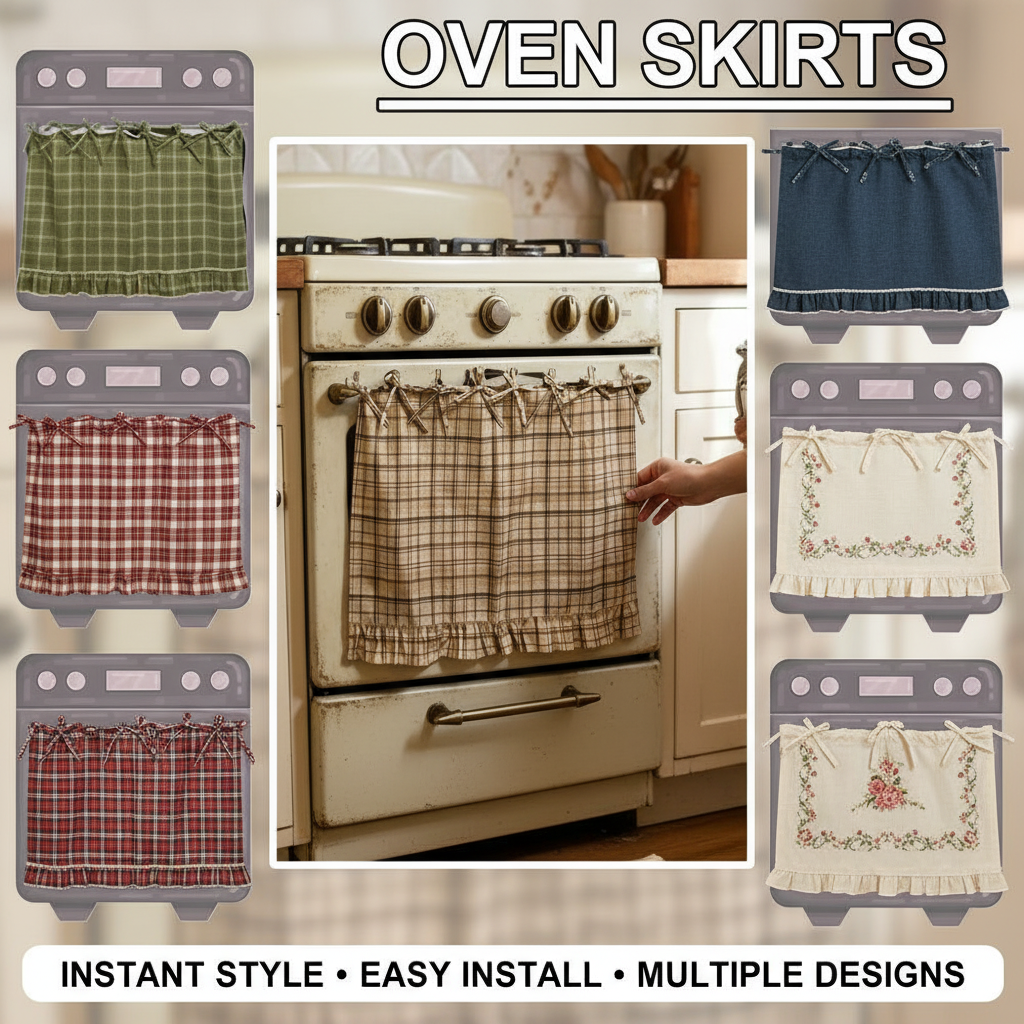 Home Decor Outside - Oven Skirt Artisanal Farmhouse Oven Cover