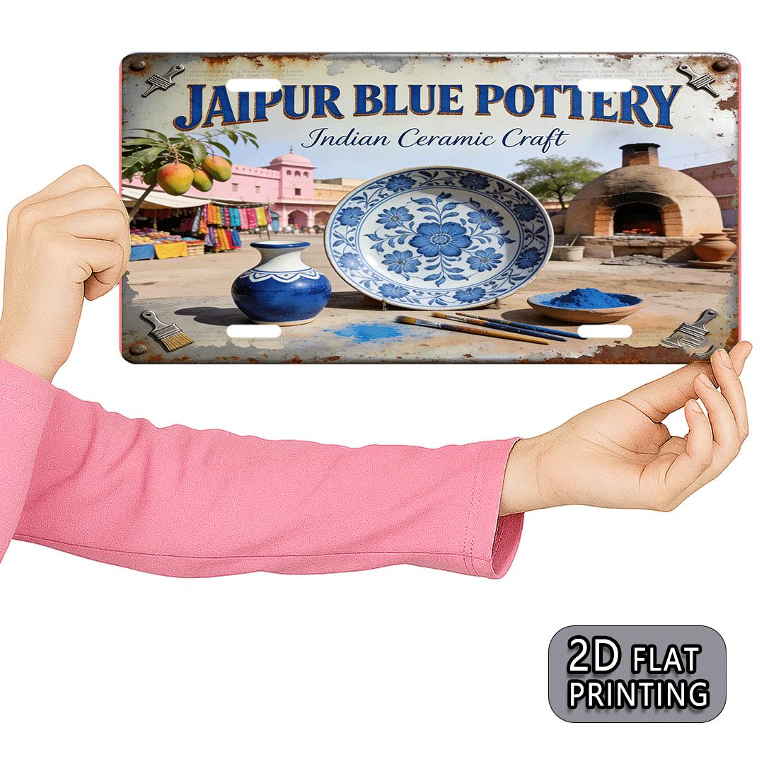 2D Flat, 1pc Jaipur Blue Potte - Home Decor Jaipur review and price