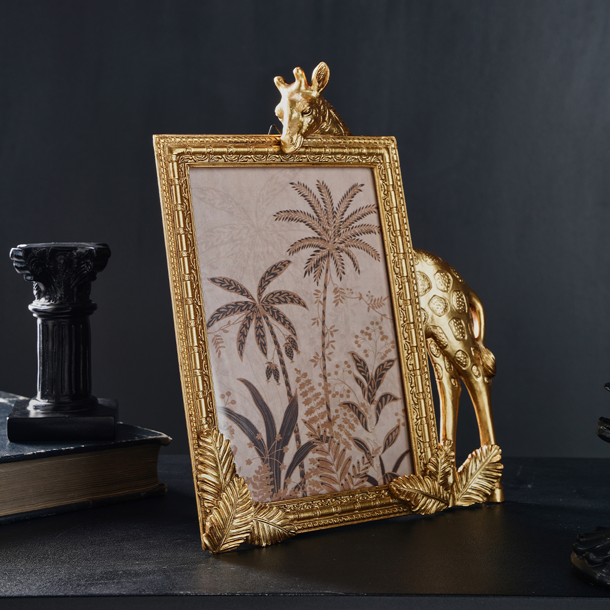 1PC, golden resin material rec - Bamboo Photo Frame review and price