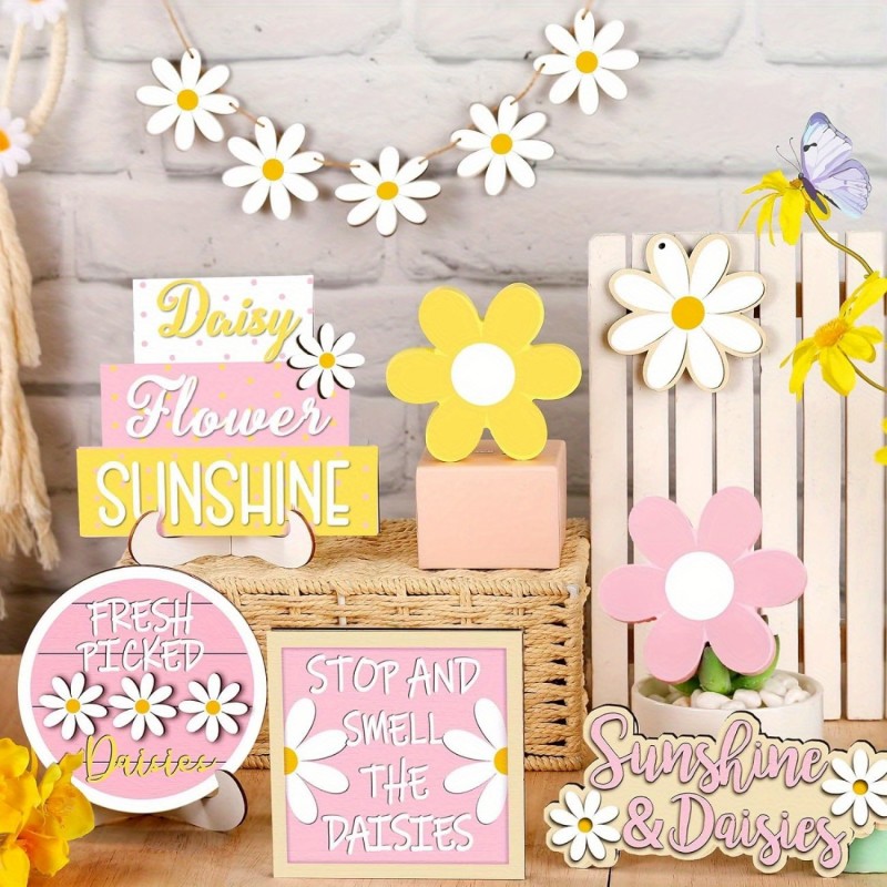 Daisy Tiered Tray Decor Summer - Home Decor Daisy review and price