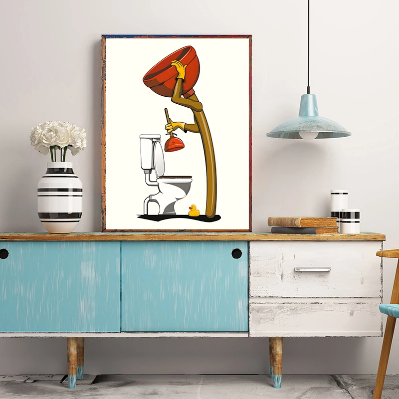 1PCS Frameless Fun Bathroom An - Home Decor Duck review and price