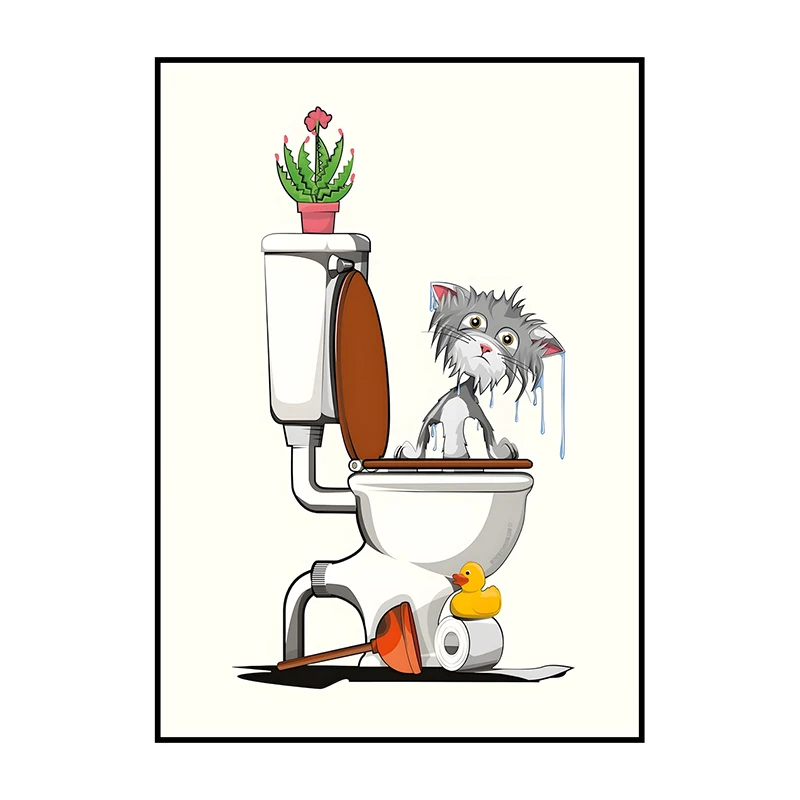 1PCS Frameless Fun Bathroom An - Home Decor Duck review and price