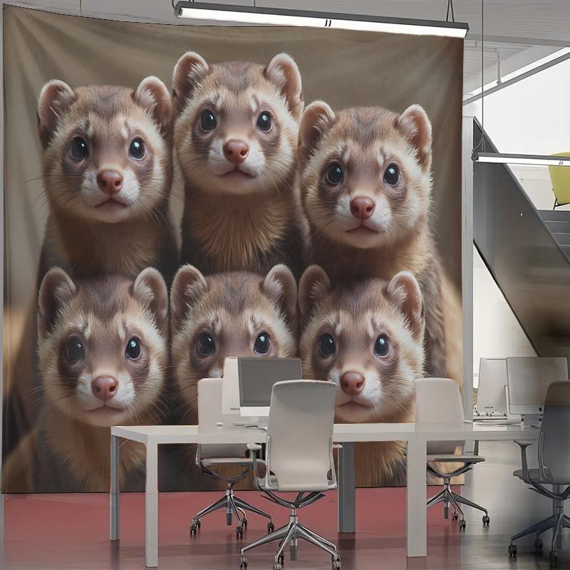 Cute Ferret Group Tapestry Wal - Home Decor Living Room Ideas review and price
