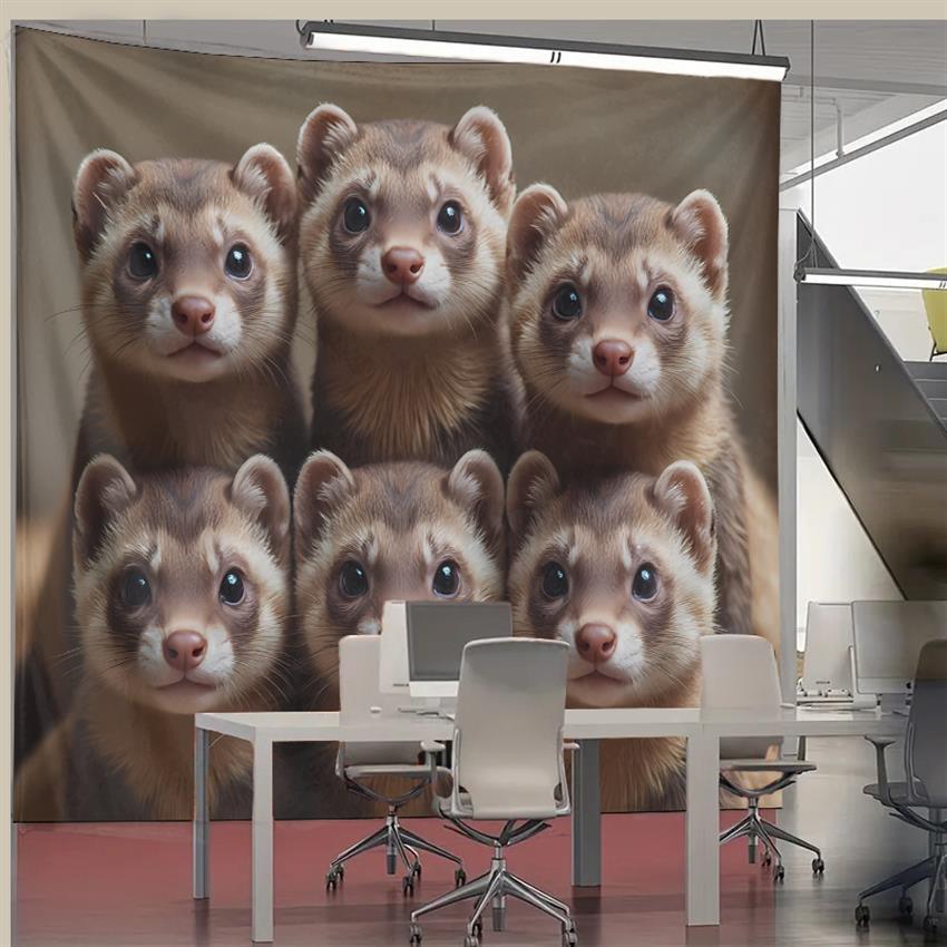Cute Ferret Group Tapestry Wal - Home Decor Living Room Ideas review and price