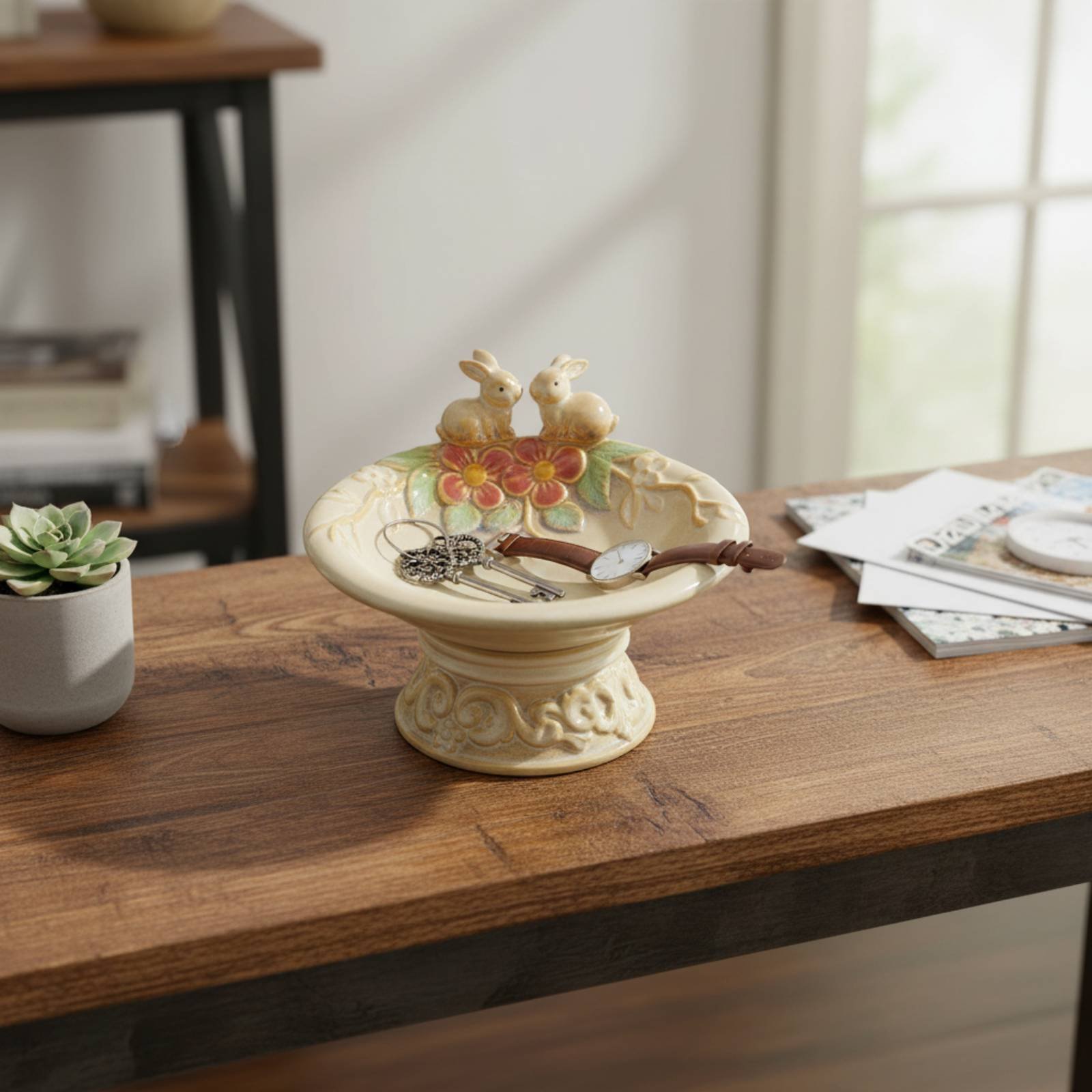 Pedestal Avian Trinket Tray Mu - Ceramic Trinket Dish review and price