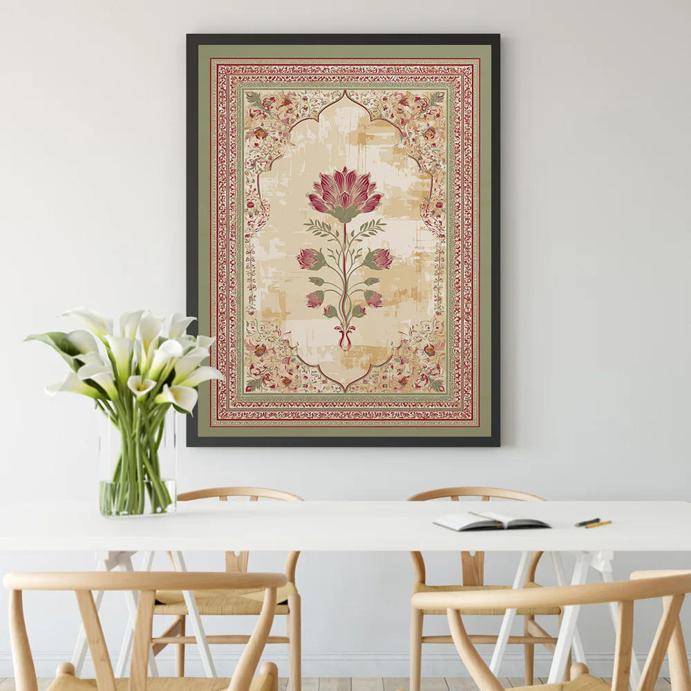 Mughal Floral Arch Canvas Prin - Home Decor Jaipur review and price