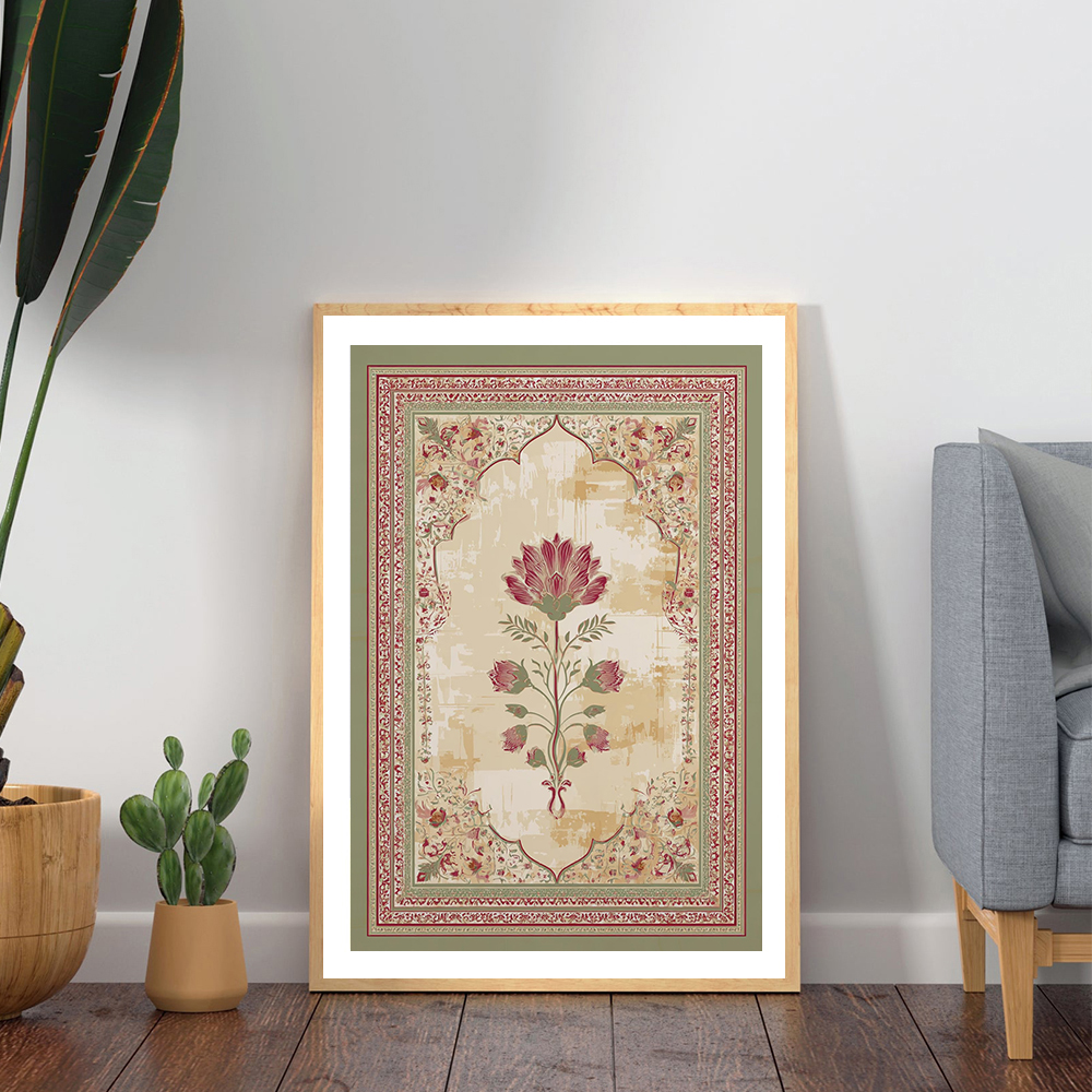 Mughal Floral Arch Canvas Prin - Home Decor Jaipur review and price