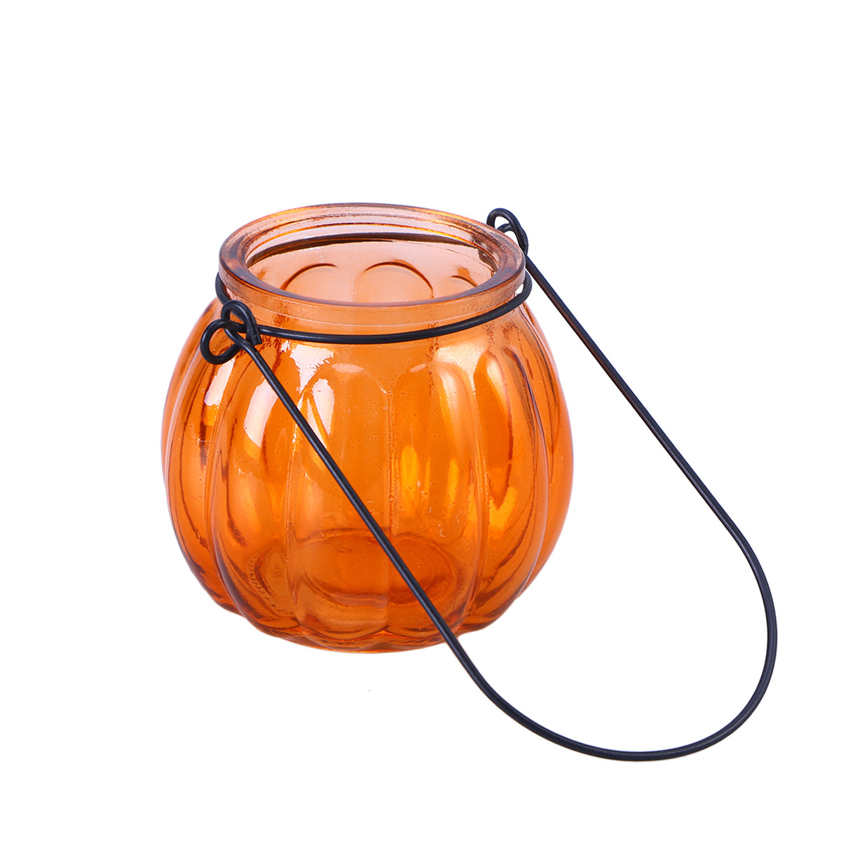 Vintage Pumpkin Glass Tealight - Home Decor Orange review and price