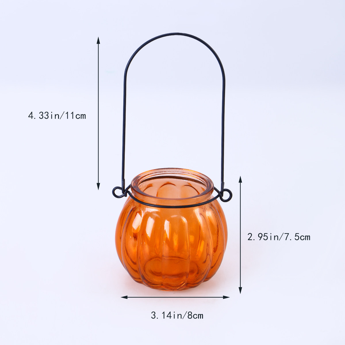 Vintage Pumpkin Glass Tealight - Home Decor Orange review and price