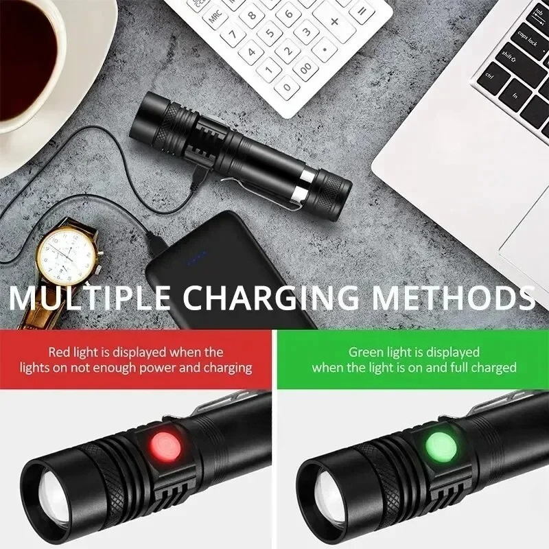 T6 LED Rechargeable Flashlight - Home Decor Outside review and price