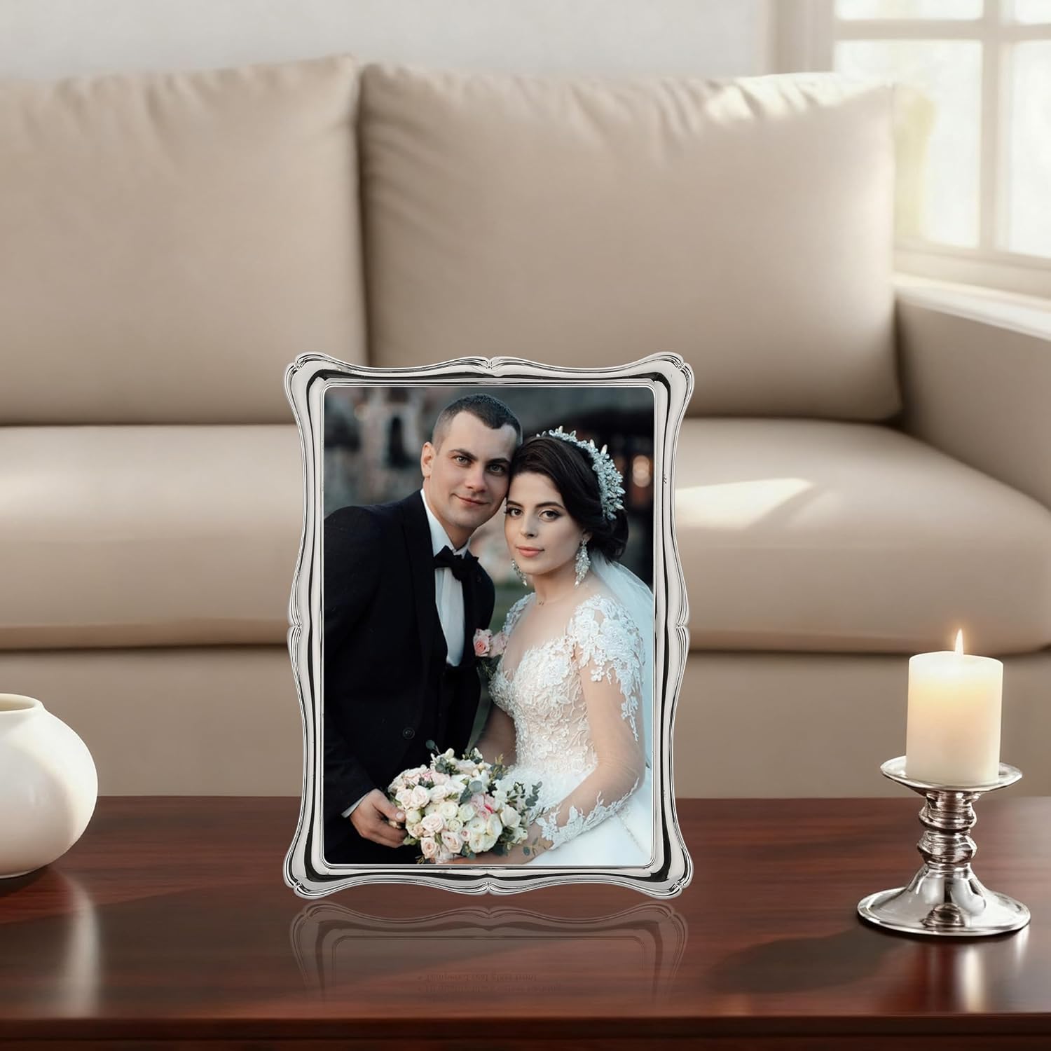 5x7'' Premium Alloy Silver Pho - Bamboo Photo Frame review and price