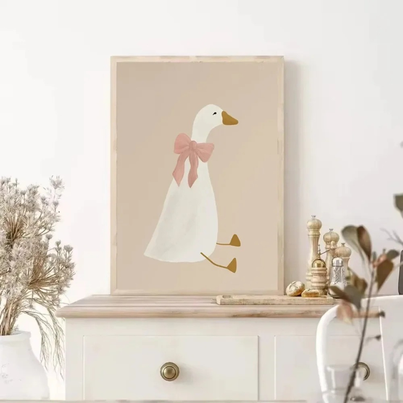Pink Bow Goose Hat Mother Duck - Home Decor Duck review and price