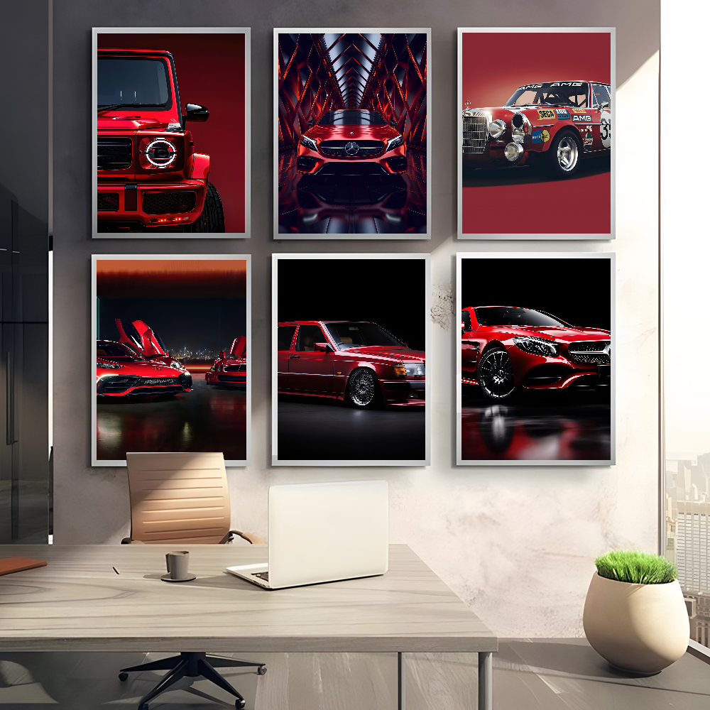 Red M-Mercedes B-Benz Poster M - Home Decor Living Room Ideas review and price