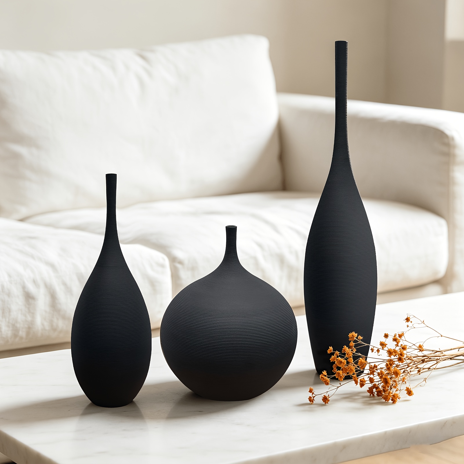 [Modern Boho Vases] Black Cera - Home Decor Vase With Flowers review and price