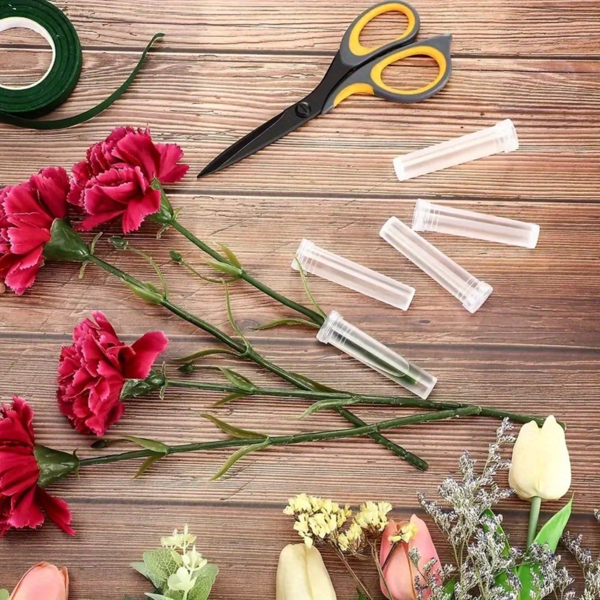 10Pc Transparent Plastic Flora - Home Decor Vase With Flowers review and price