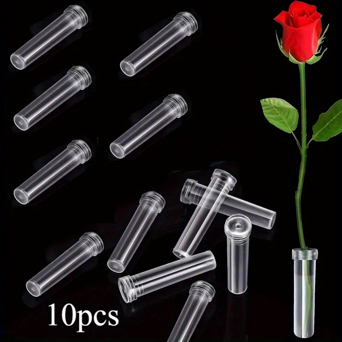 10Pc Transparent Plastic Flora - Home Decor Vase With Flowers review and price