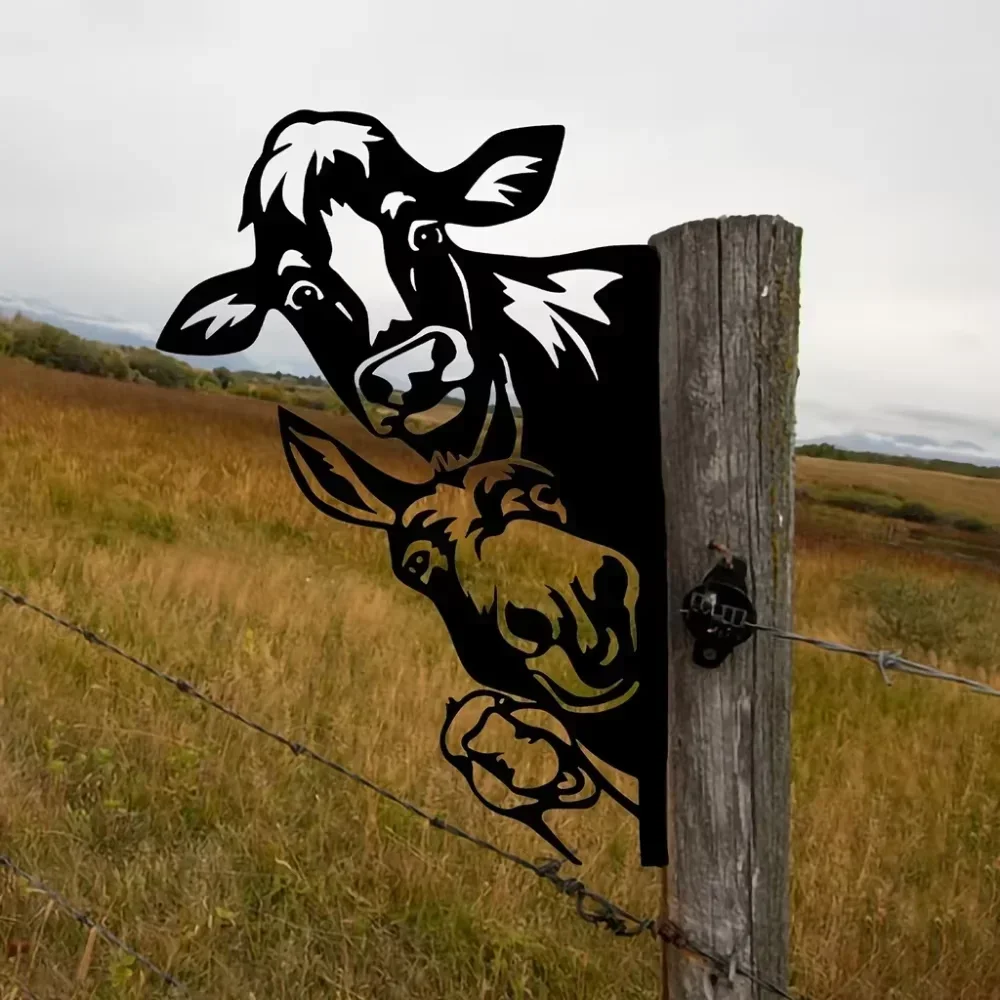 Black Rustic Metal Cow Donkey  - Home Decor Duck review and price