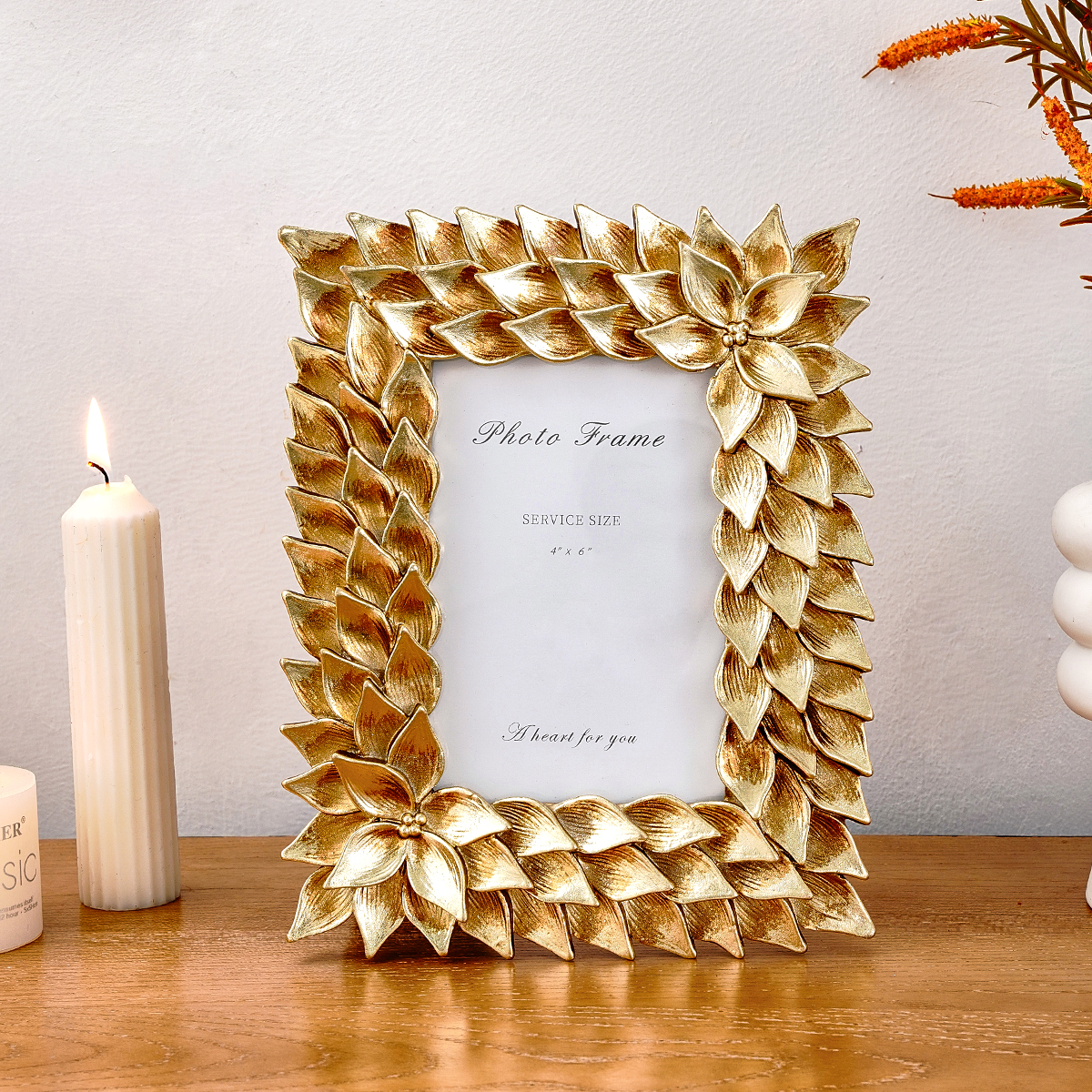1PC, European retro style gold - Bamboo Photo Frame review and price