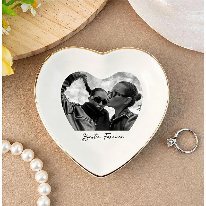 Personalised Bestie Photo Trin - Ceramic Trinket Dish review and price