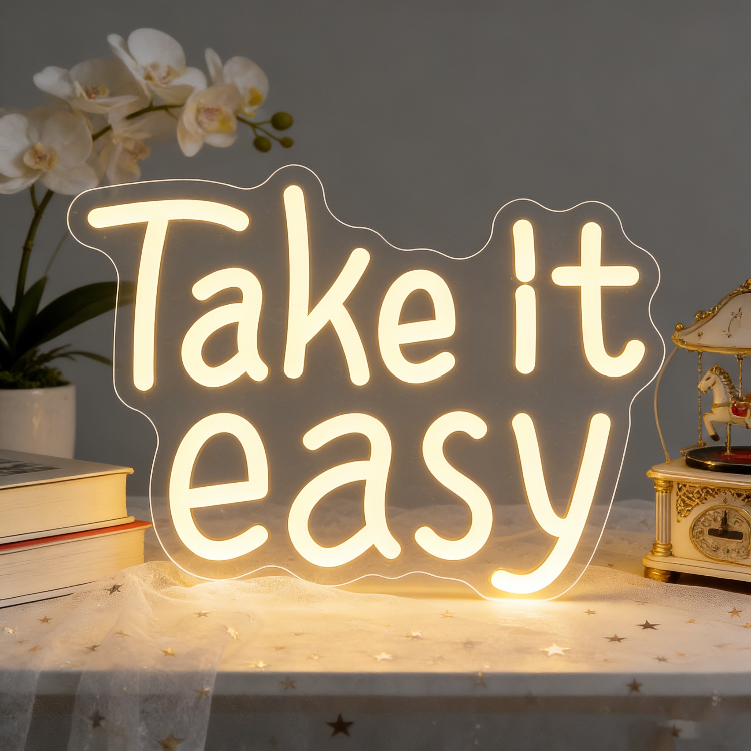 Take It Easy Neon Sign LED Wal - Home Decor Living Room Ideas review and price