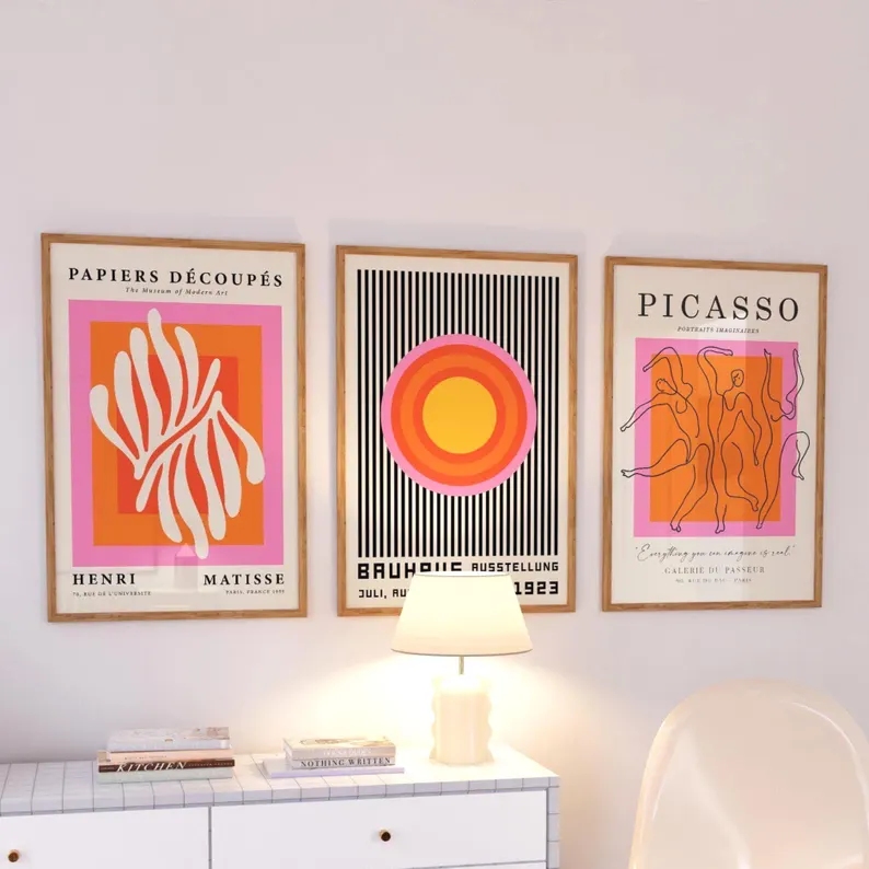 3pcsModern Orange  Bauhaus And - Home Decor Orange review and price