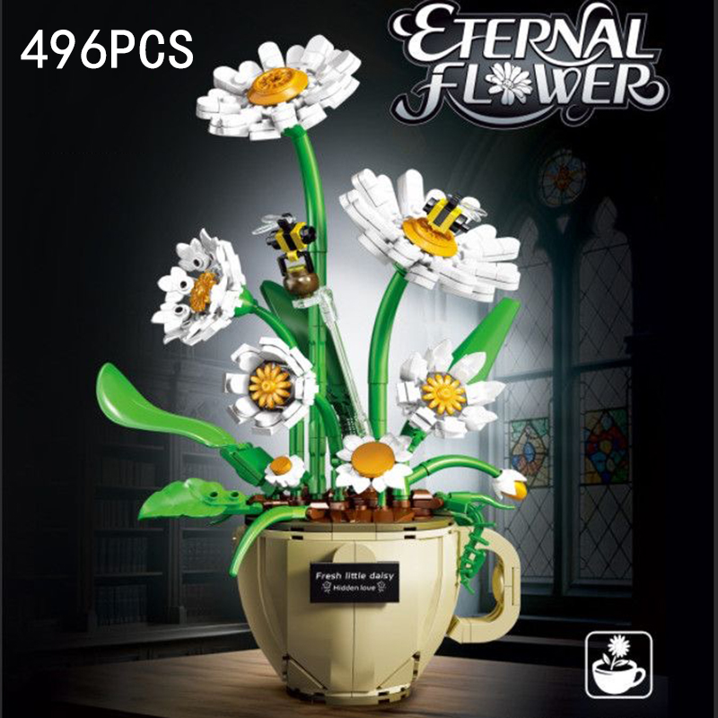 MOC Coffee Cup Flower Building - Home Decor Daisy review and price