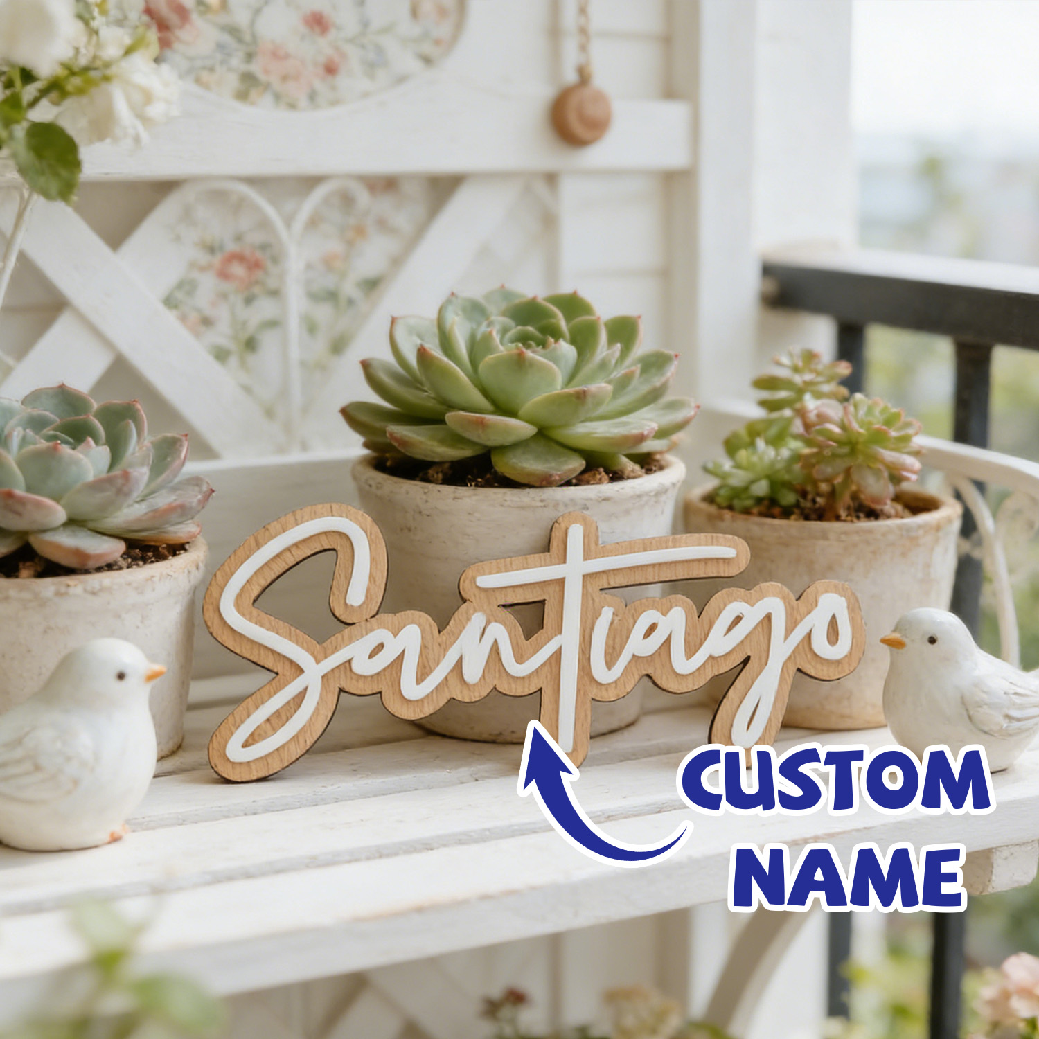 1Pc Custom Name Cute White Woo - Home Decor Wall Art review and price