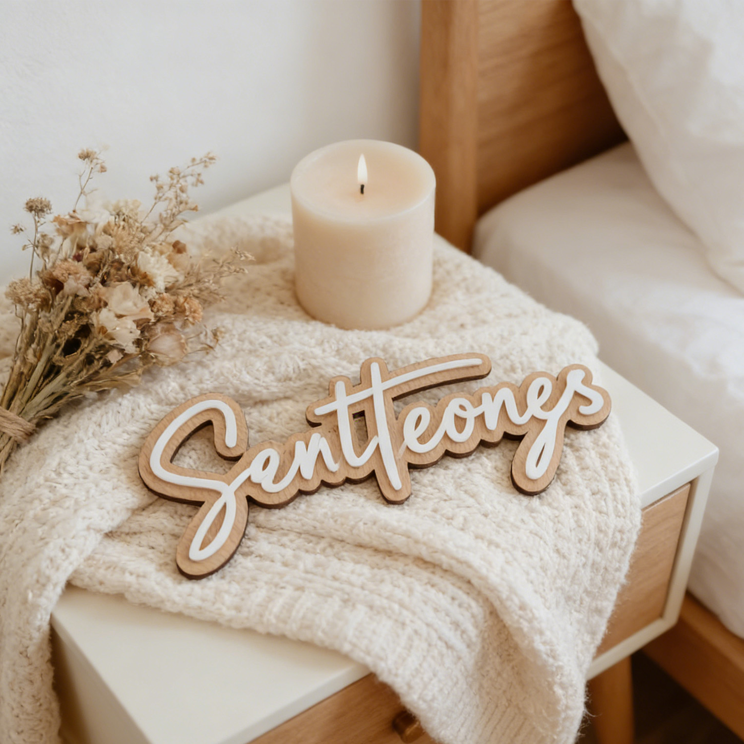 1Pc Custom Name Cute White Woo - Home Decor Wall Art review and price