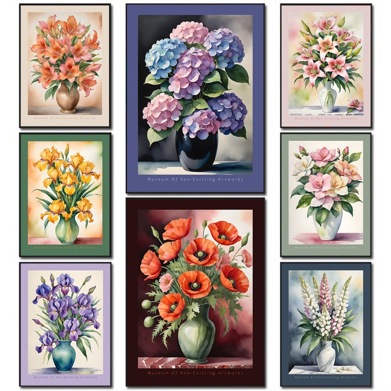 Watercolor Flowers in Vase – M - Home Decor Vase review and price