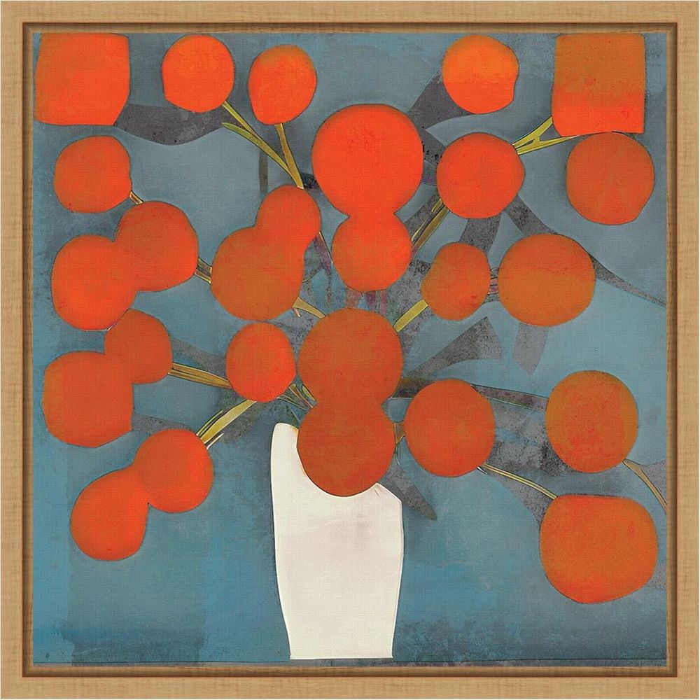 16x16 Abstract Orange Flowers  - Home Decor Orange review and price