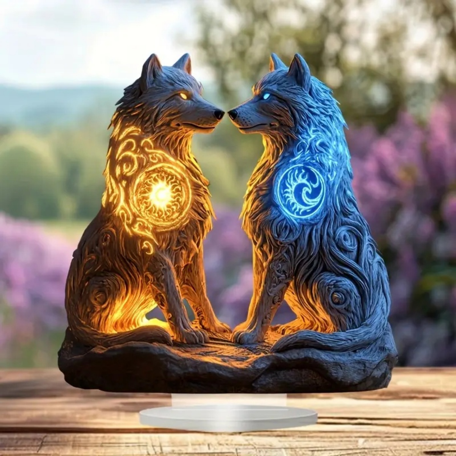 Flame Wolf Statue,2D Flat Acry - Home Decor Kit review and price