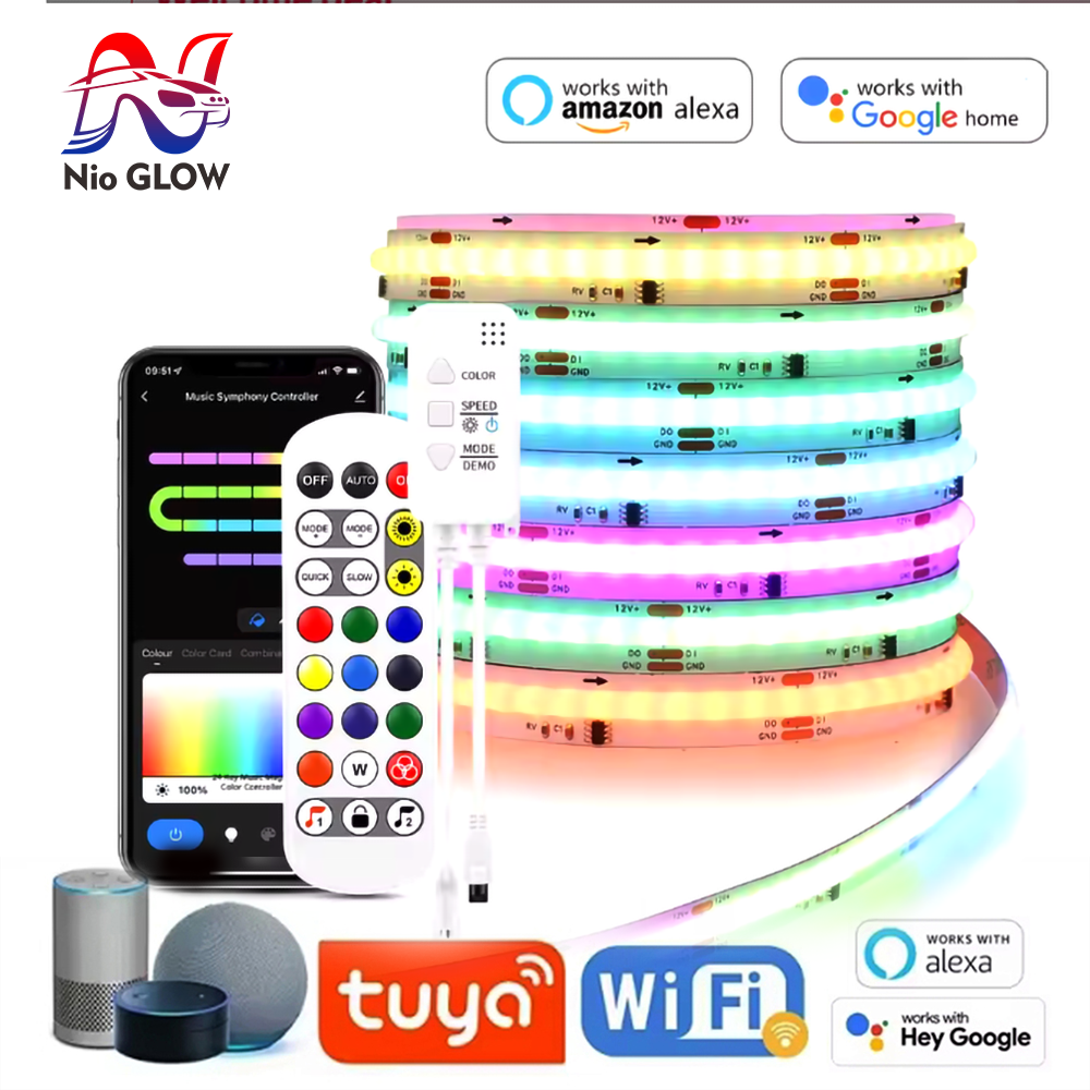 Tuya WiFi WS2811 RGBIC COB LED - Home Decor Free App review and price