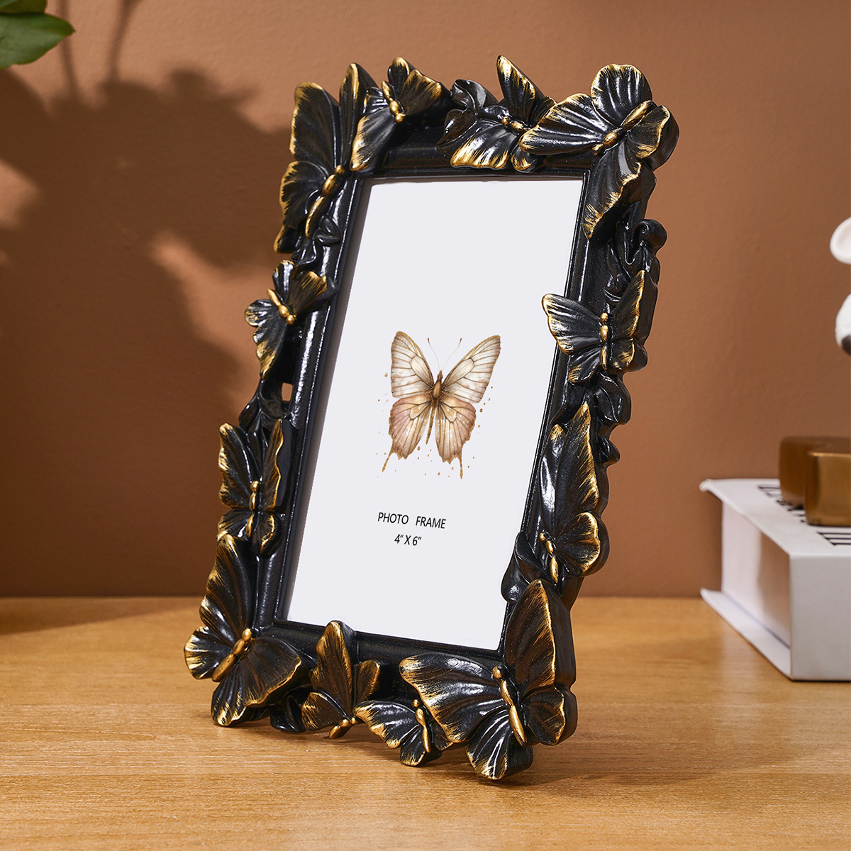 1PC, European-style white, gol - Bamboo Photo Frame review and price