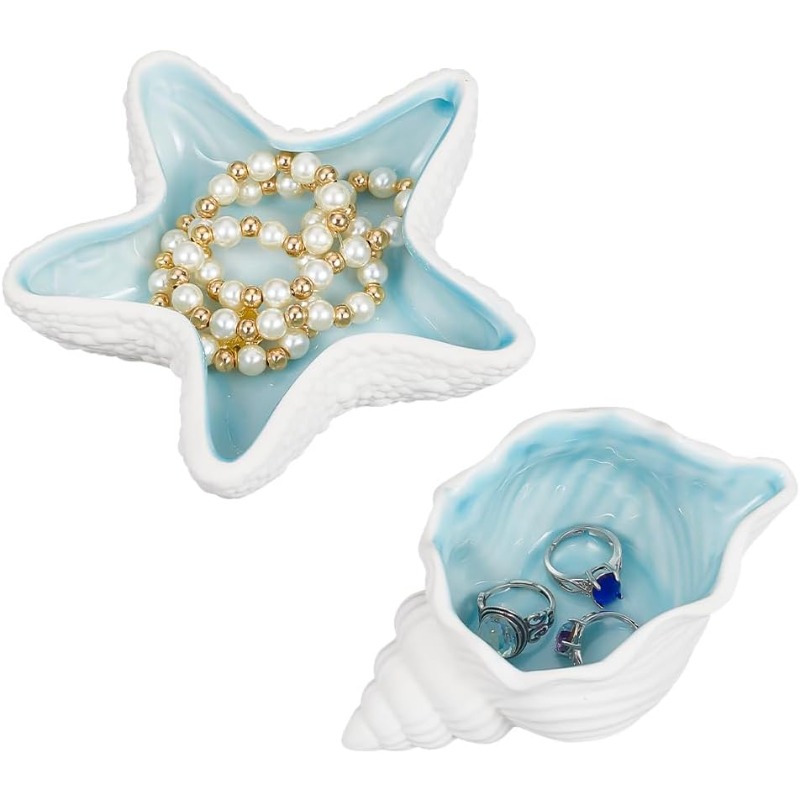 2 Pcs Ceramic Jewelry Tray Con - Ceramic Trinket Dish review and price