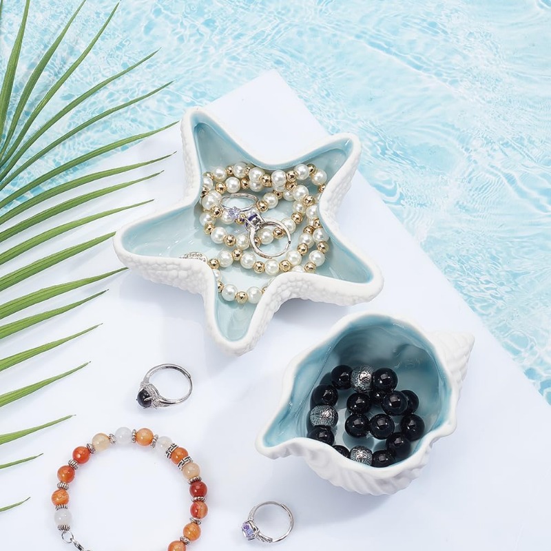 2 Pcs Ceramic Jewelry Tray Con - Ceramic Trinket Dish review and price