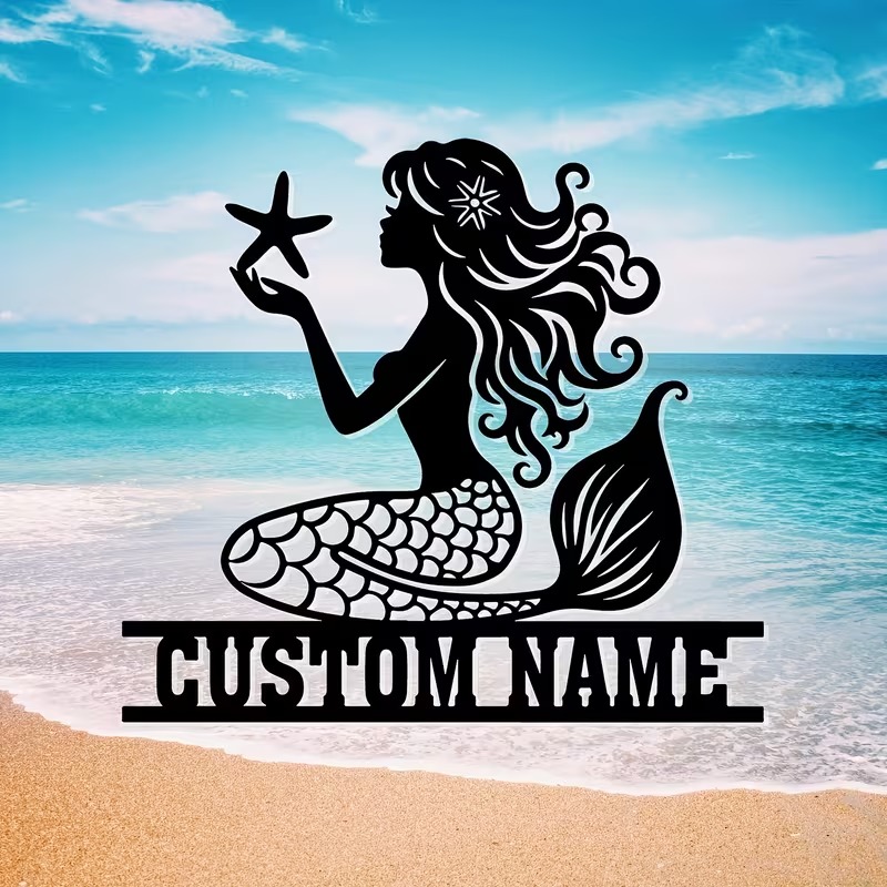 Personalized Mermaid Metal Wal - Home Decor Wall Art review and price