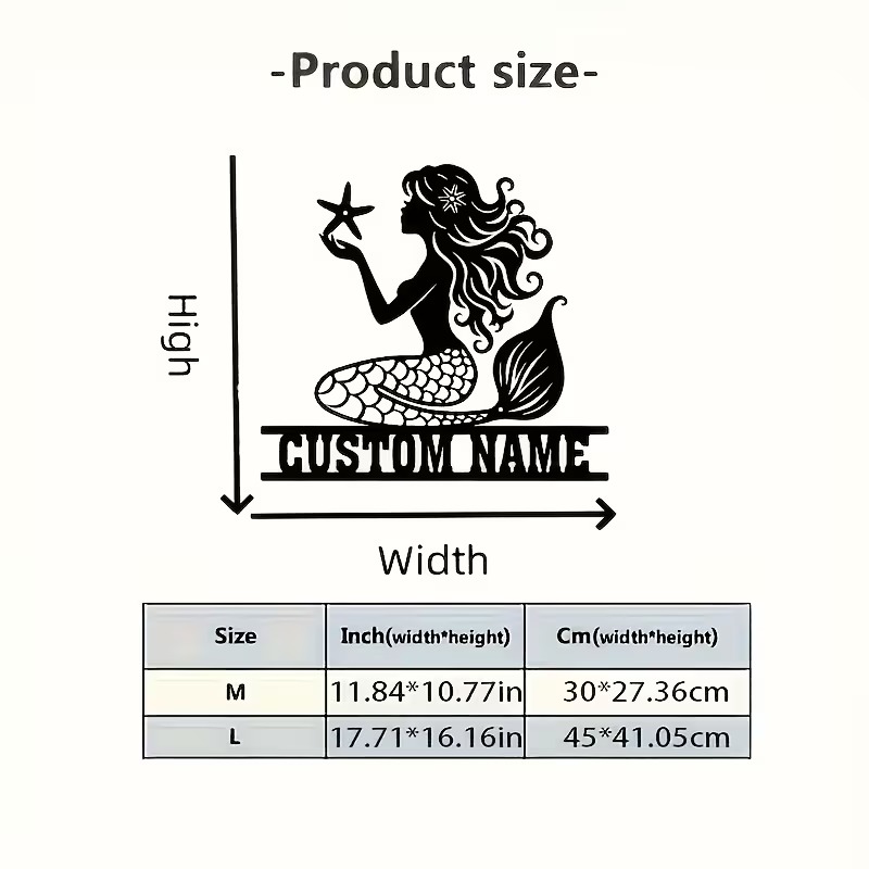 Personalized Mermaid Metal Wal - Home Decor Wall Art review and price