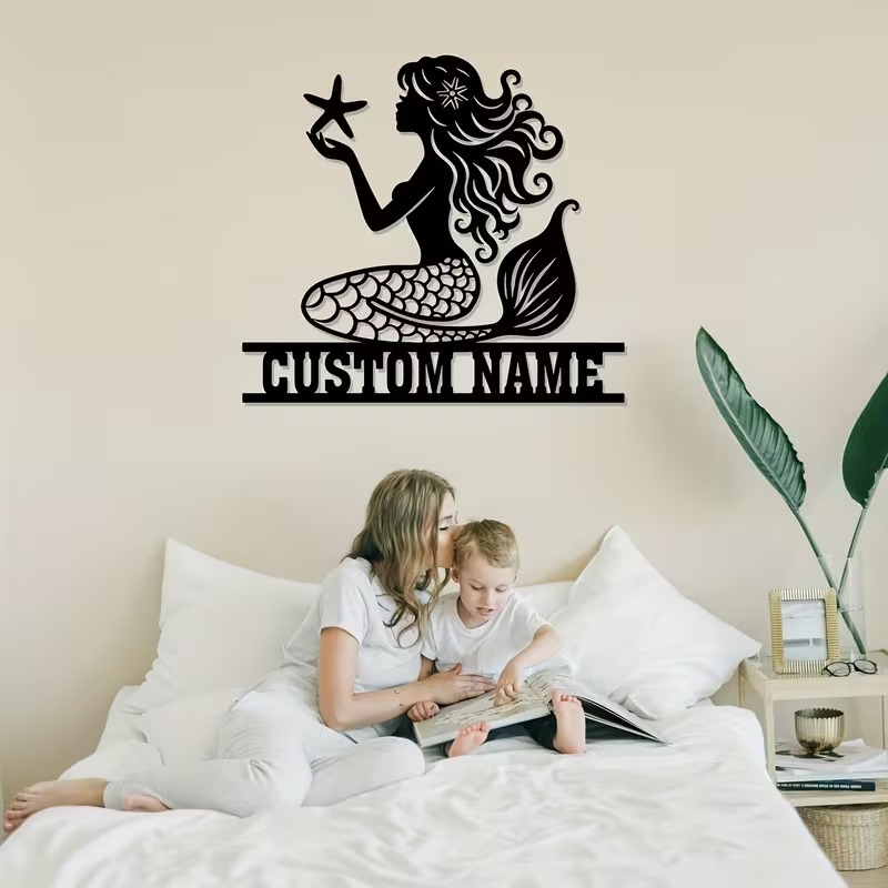 Personalized Mermaid Metal Wal - Home Decor Wall Art review and price